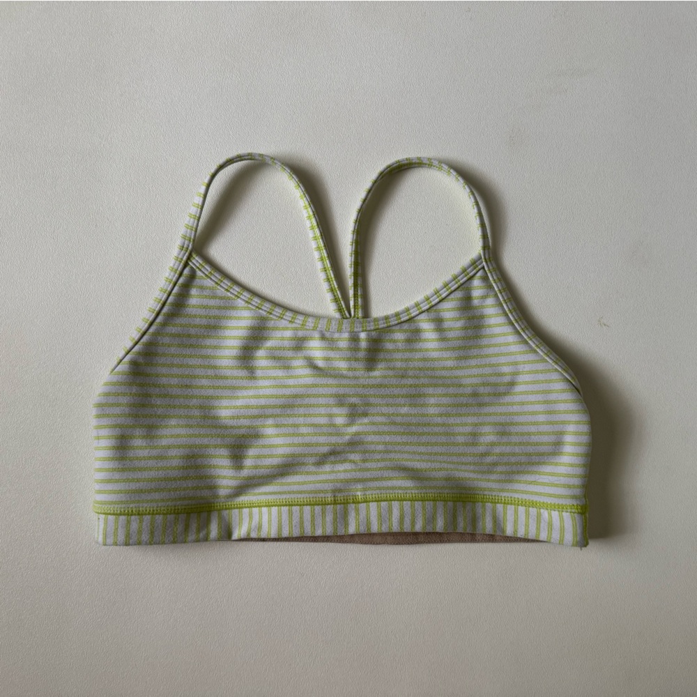 White & Lime Green Lululemon Sports Bra